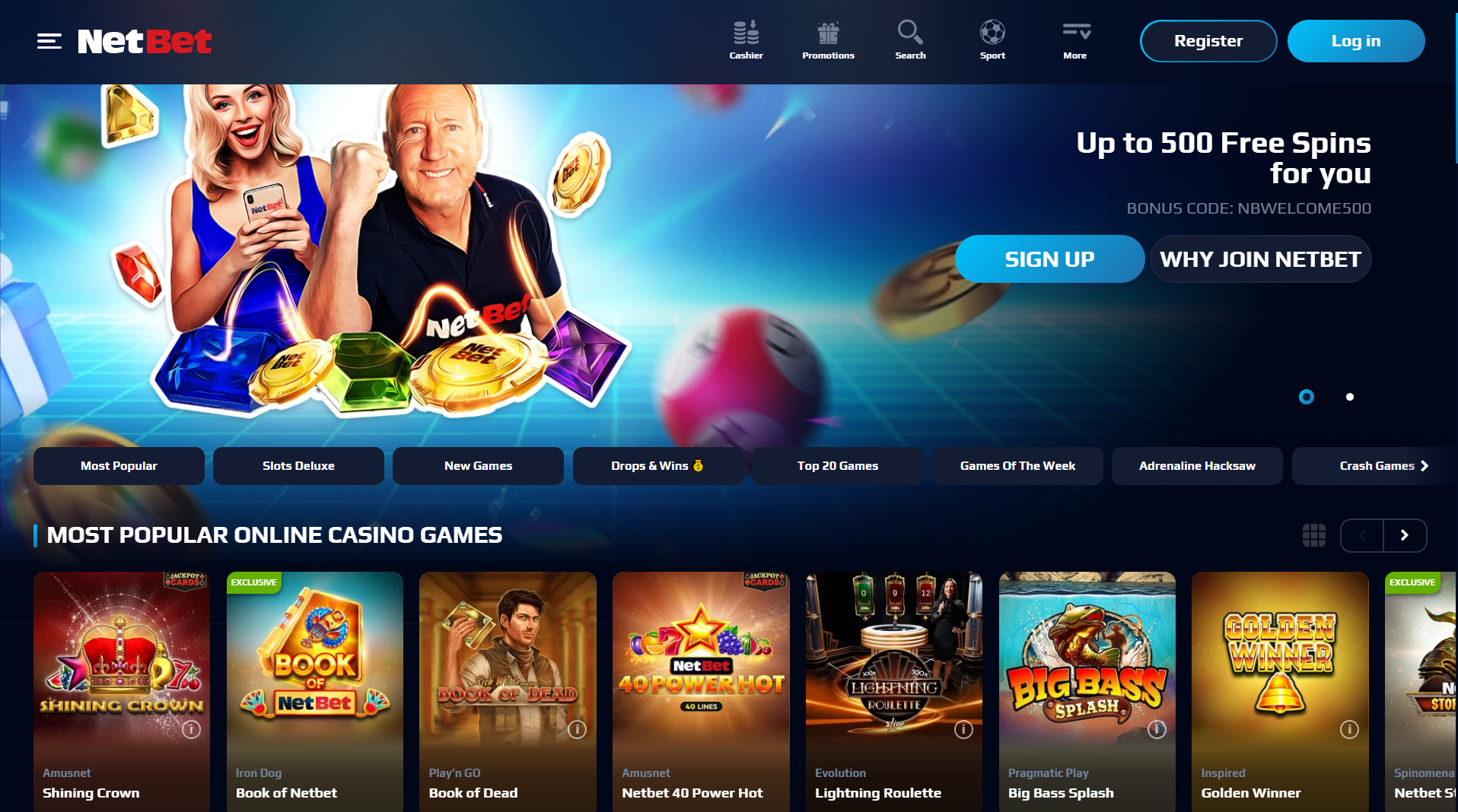Overview of the slot games available in NetBet Ireland